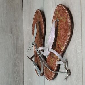 Sam Edelman Womens Gigi T strap Leather Sandals Flats shoes sz 8M